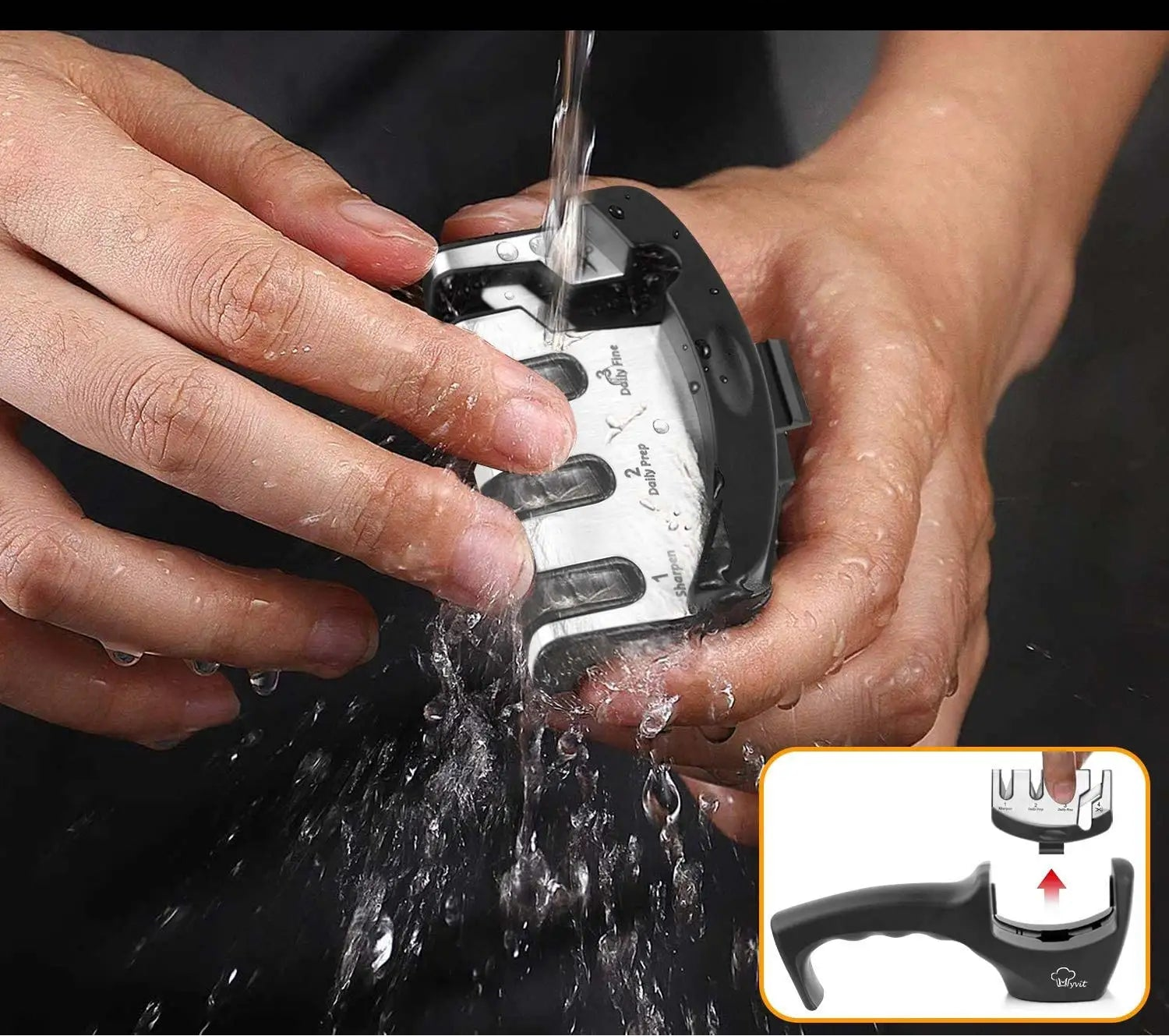 Aiguiseur de Couteaux Professionnel – 3 ou 4 Étapes, Diamond/Céramique/Tungstène