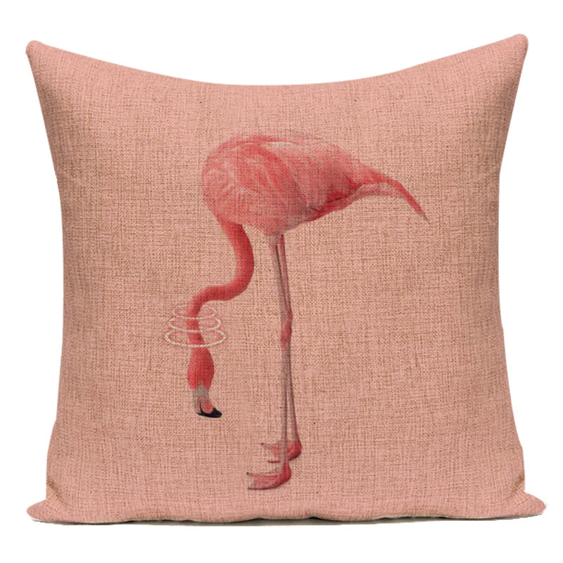 Housse de Coussin Décorative Animaux 🐱🦩 | Motifs Cartoon – Canapé, Chambre & Voiture
