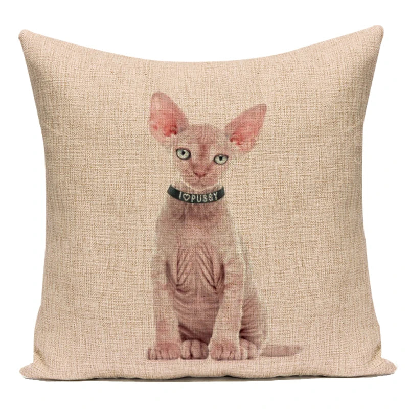 Housse de Coussin Décorative Animaux 🐱🦩 | Motifs Cartoon – Canapé, Chambre & Voiture