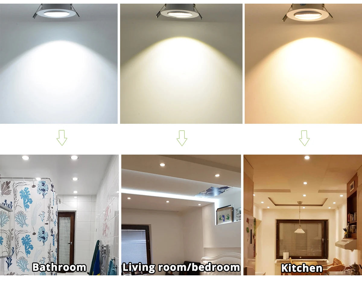 Spot LED Encastré Dimmable – 9W / 12W / 15W – Lumière Chaude / Naturelle / Blanche