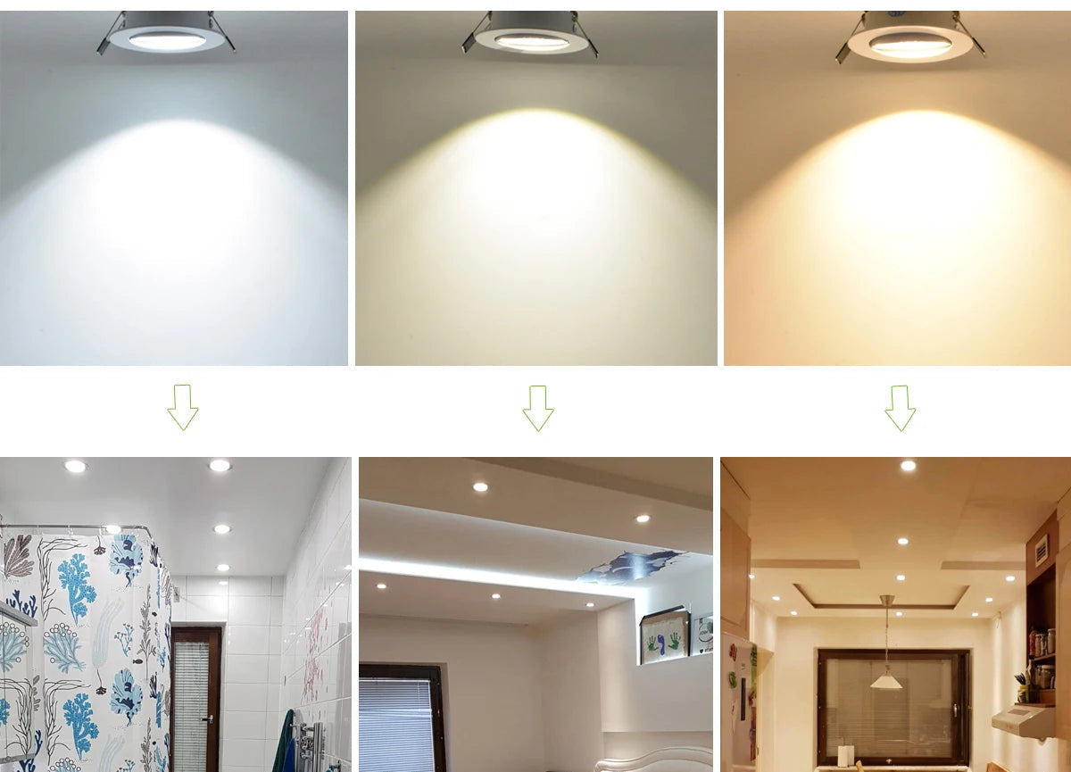 Spot LED Encastré Dimmable – 9W / 12W / 15W – Lumière Chaude / Naturelle / Blanche