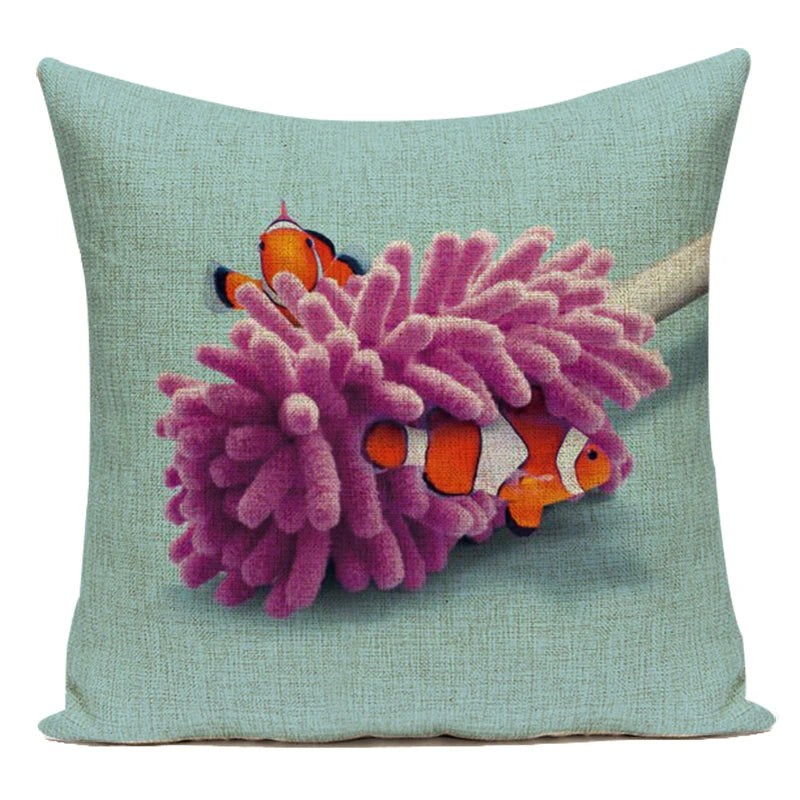 Housse de Coussin Décorative Animaux 🐱🦩 | Motifs Cartoon – Canapé, Chambre & Voiture