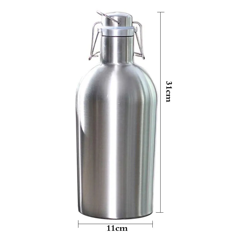 Bouteille Inox Premium 2L – Fermeture Swing Top, Grande Capacité, Anti‑Corrosion