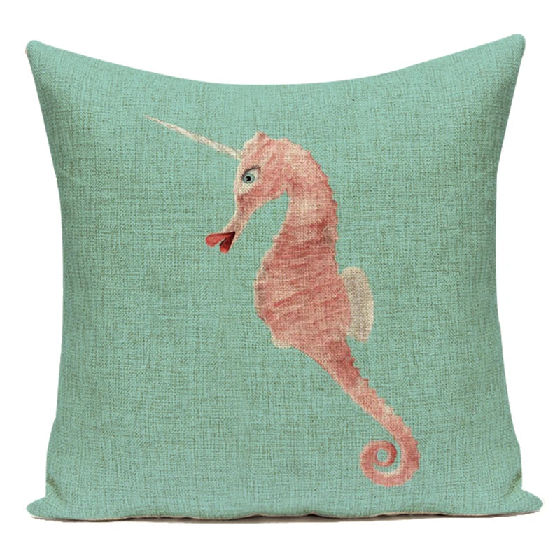 Housse de Coussin Décorative Animaux 🐱🦩 | Motifs Cartoon – Canapé, Chambre & Voiture