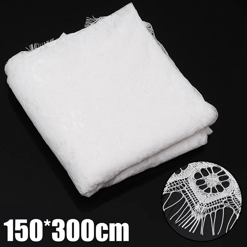 Nappe en Dentelle Blanche 🦲 | 150x300 cm – Mariage, Fêtes & Décoration de Table