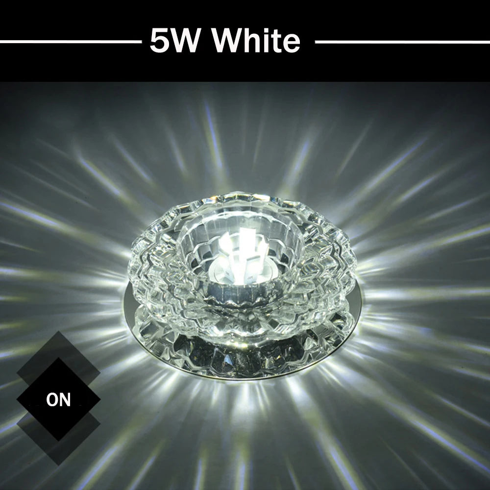Lampe LED de Plafond en Cristal – 3W, 5W ou 10W – Éclairage Moderne
