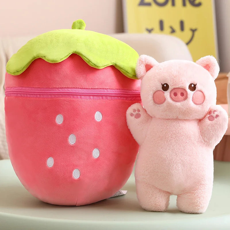 Peluche Kawaii Géante – Chat Taiyaki, Lapin Fraise & Animaux Mignons | Coussin Doudou