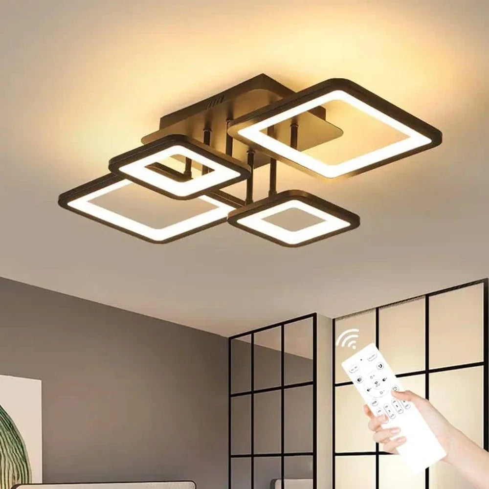 Plafonnier LED 54W avec Télécommande – Lumière Tricolore Dimmable – Salon, Chambre & Cuisine