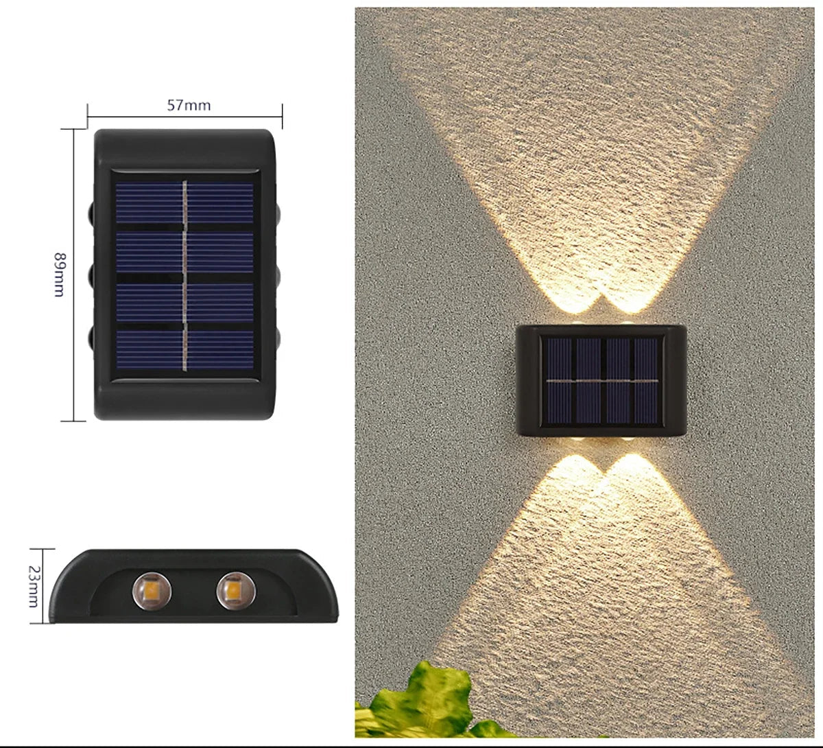 Waterproof Solar LED Wall Light – 4 to 16 LEDs – Outdoor Lighting