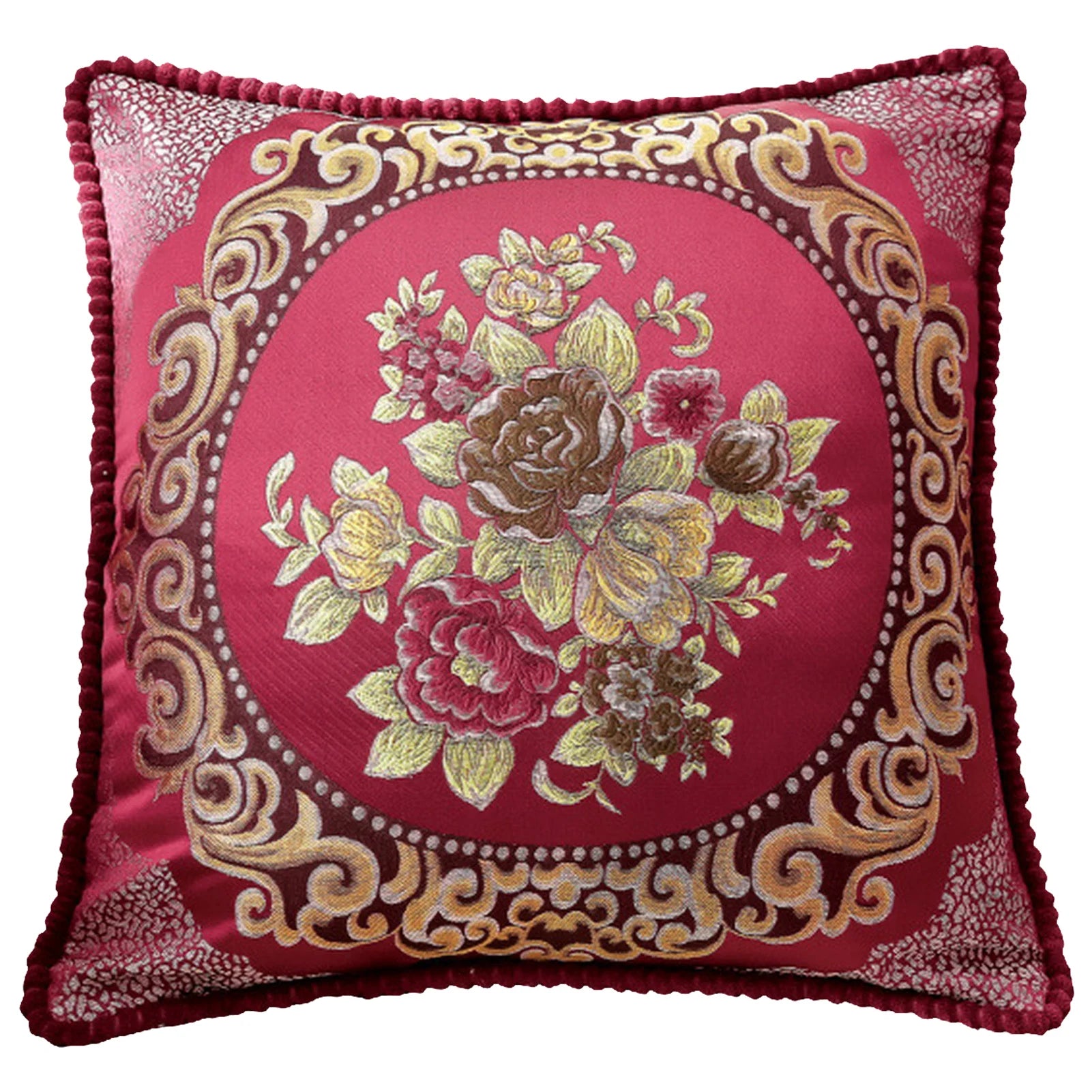 Housse de Coussin Décorative Jacquard 🌸 | Motifs Brodés – Douce & Lavable