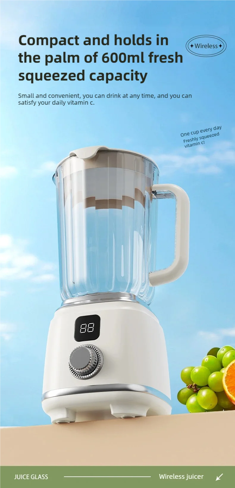 Extracteur de Jus Multifonction 10 Lames – Blender & Broyeur Glace, Haut Rendement
