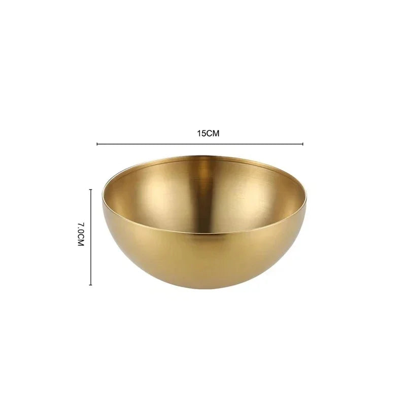 Bol en Inox Doré & Argenté – Style Coréen | 15, 20 ou 25 cm