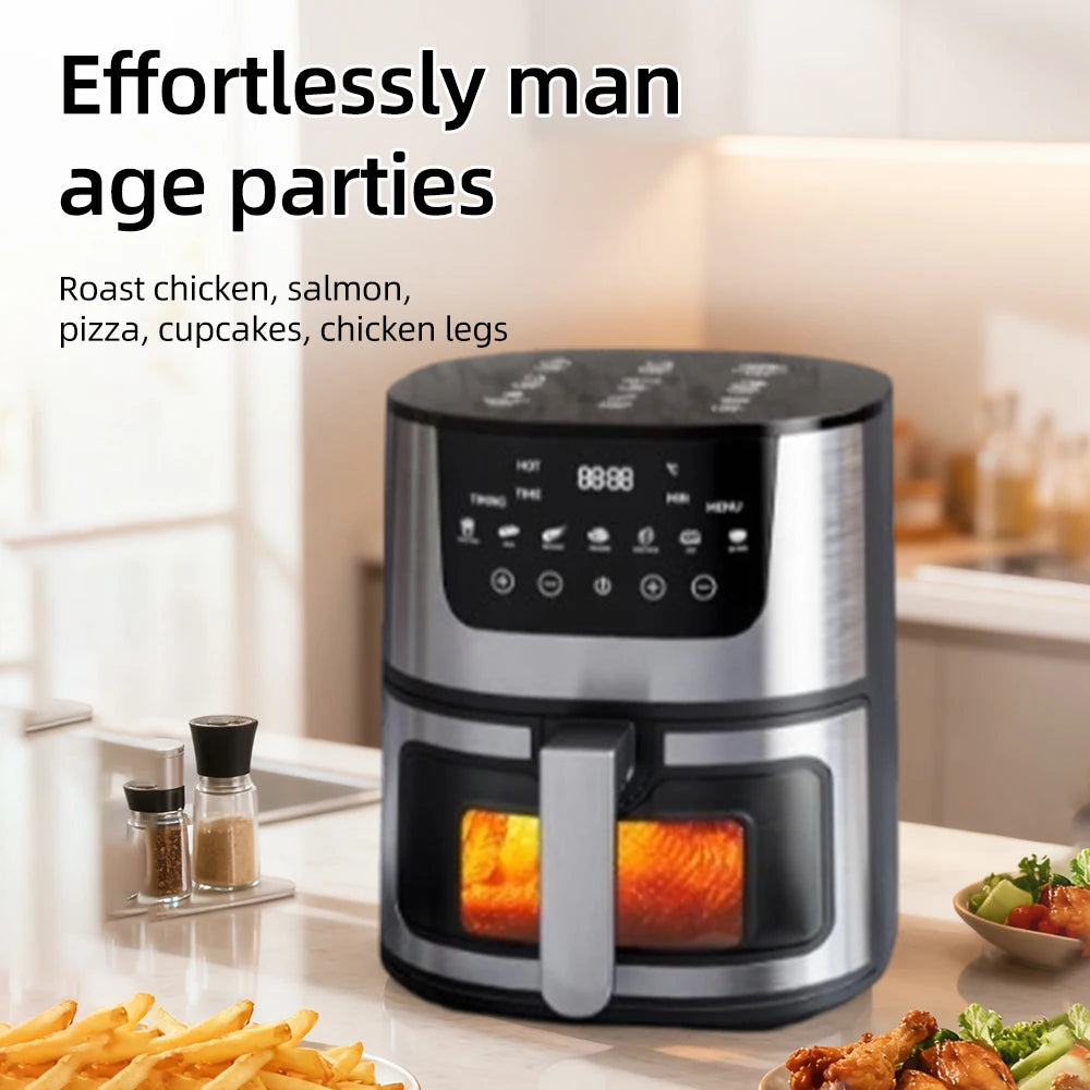 Friteuse à Air Visuelle 7L DIVEDEER – 1400W, Multifonction, Sans Huile
