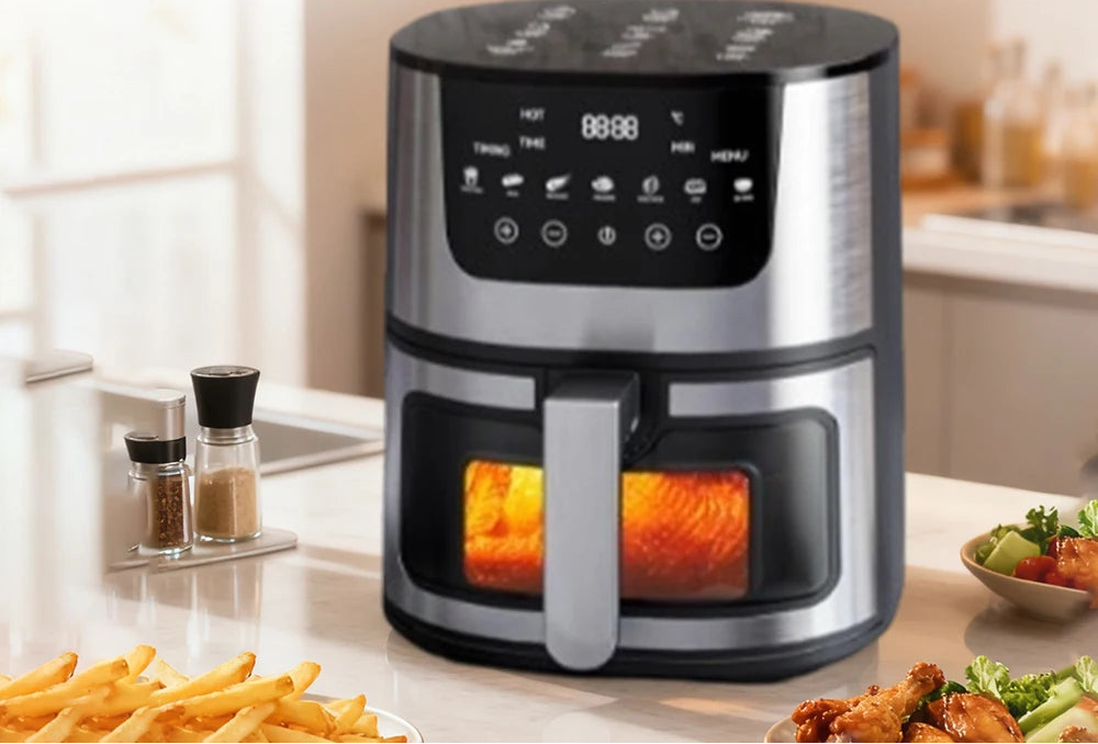 Friteuse à Air Visuelle 7L DIVEDEER – 1400W, Multifonction, Sans Huile