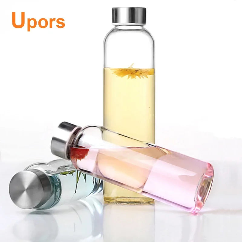 Bouteille en Verre Sport Upors – 360ml / 550ml, Portable, Anti‑Fuite, Style Transparent