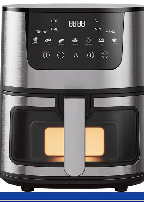 Friteuse à Air Chaud 7L – Sans Huile, Multifonction, Inox | 1400W