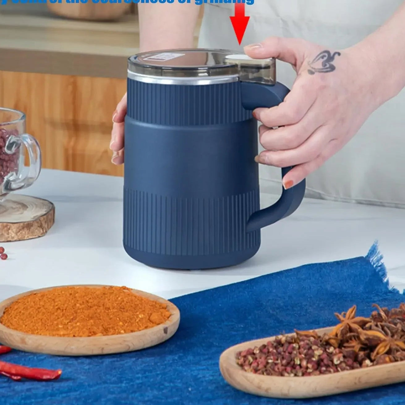 Moulin à Café Électrique 500ml – Broyeur Grains & Épices, Acier Inoxydable