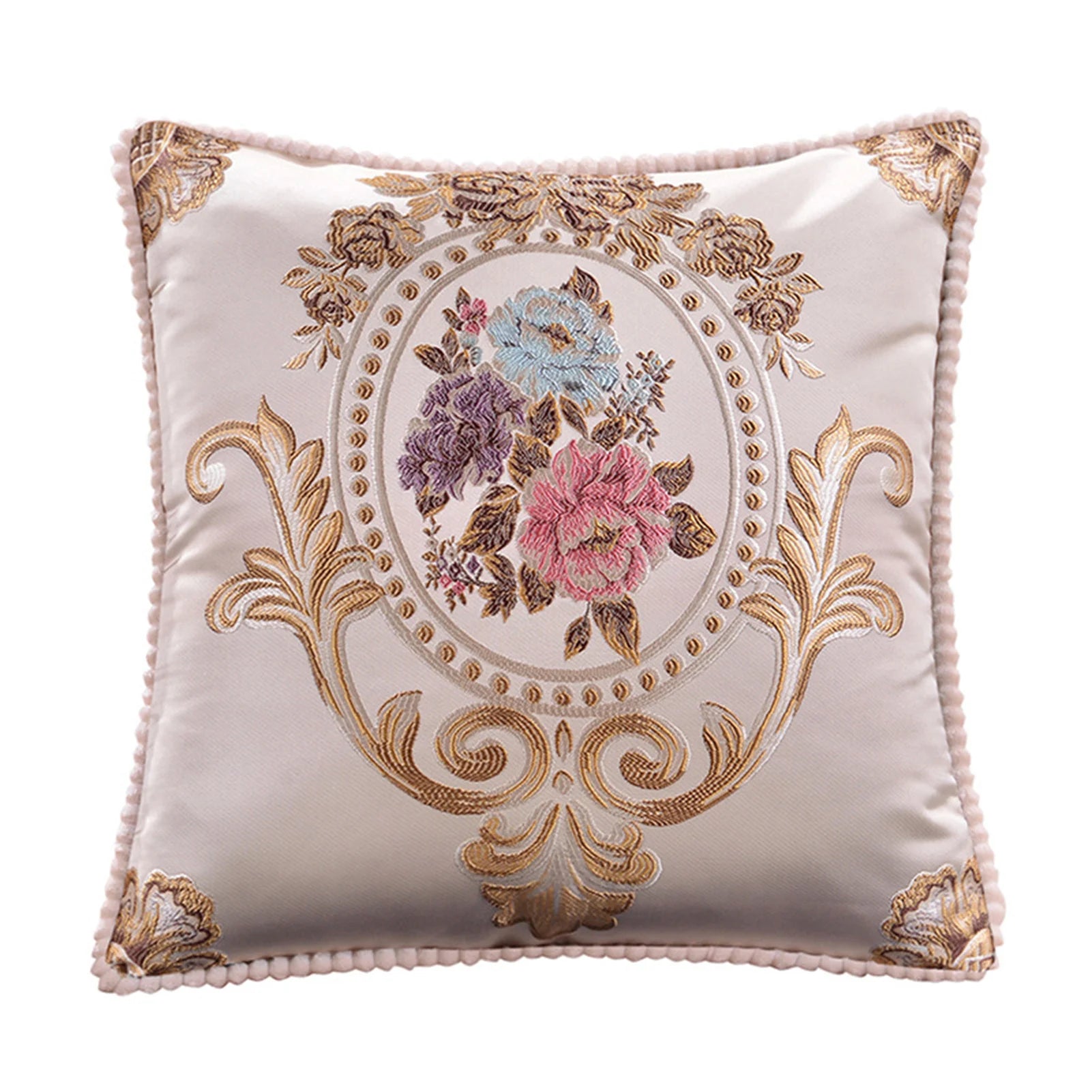 Housse de Coussin Décorative Jacquard 🌸 | Motifs Brodés – Douce & Lavable