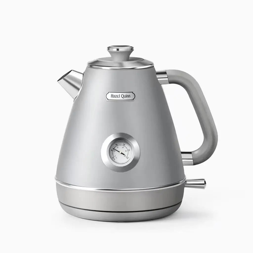 Bouilloire Rétro Électrique 1.8L – Inox 304, Thermomètre, Anti-Calcaire