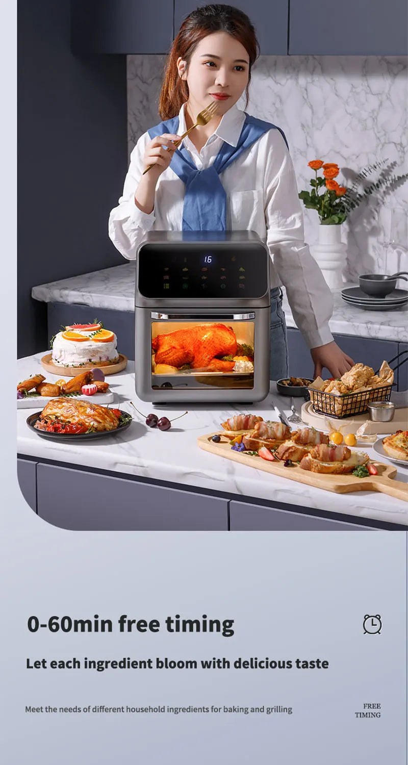 Friteuse à Air 10L – Grande Capacité, Cuisson 360°, Sans Huile, Multifonction