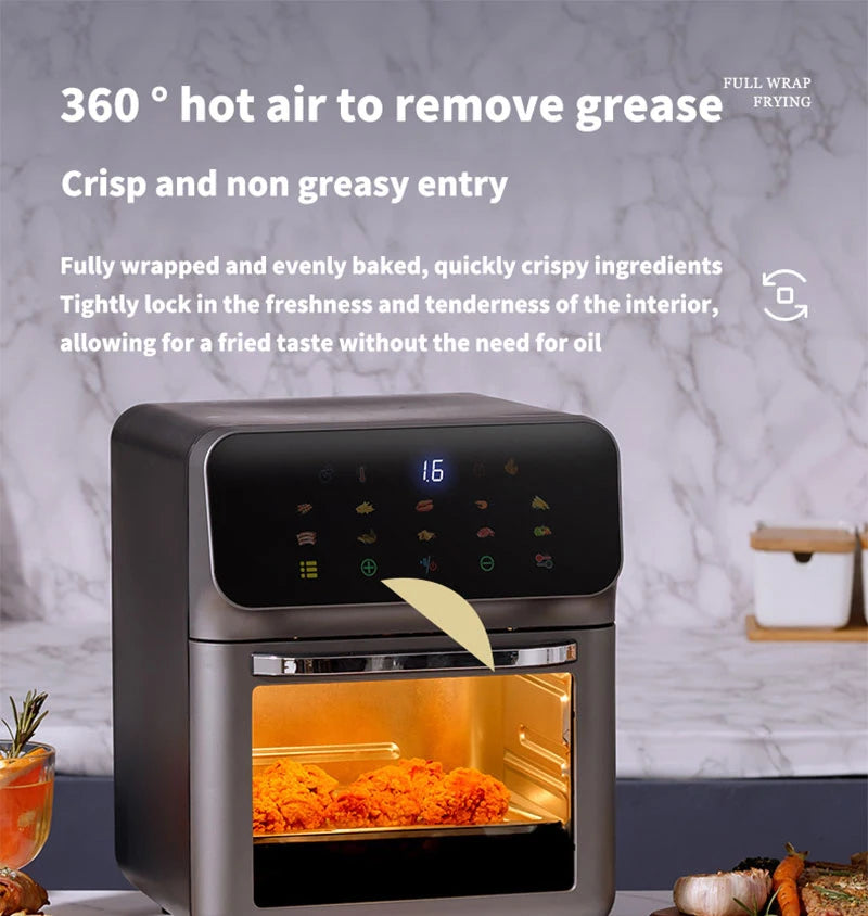 Friteuse à Air 10L – Grande Capacité, Cuisson 360°, Sans Huile, Multifonction