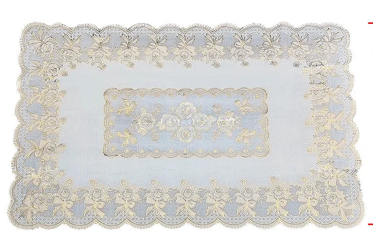 Nappe Rectangulaire PVC Dentelle 🍽️ | Imperméable & Anti-Taches – Style Européen – 90,5x140 cm