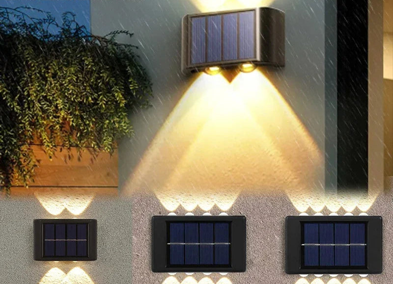 Waterproof Solar LED Wall Light – 4 to 16 LEDs – Outdoor Lighting