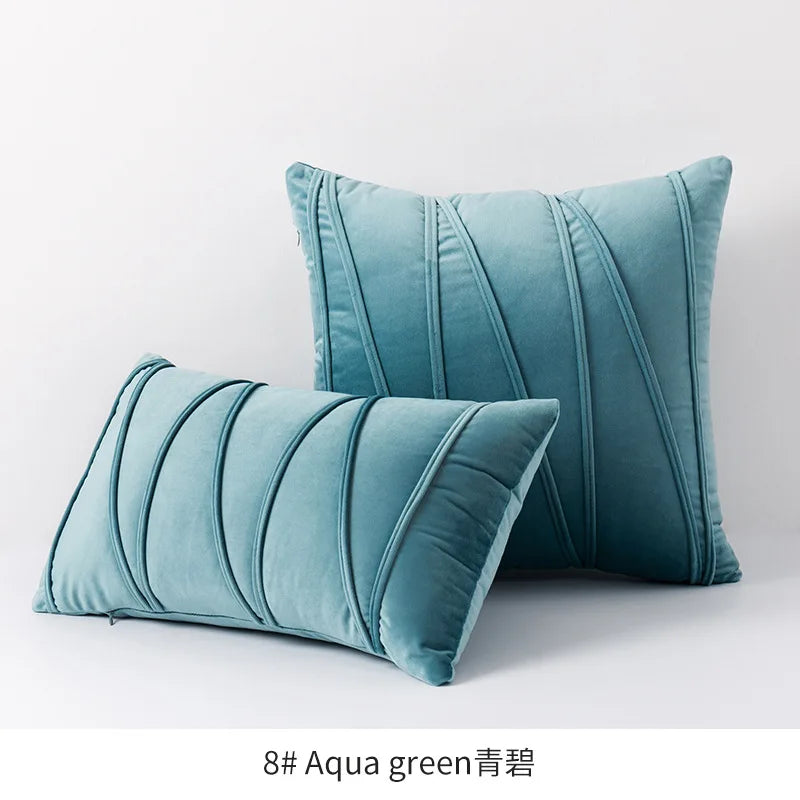 Housse de Coussin en Velours – Rayures Diagonales Chic | 3 Tailles & 13 Coloris