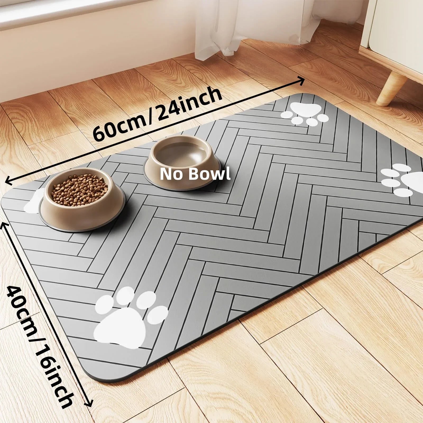 Tapis de Gamelle Absorbant pour Chien & Chat 🐾 – Antidérapant & Séchage Rapide