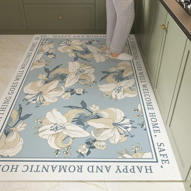 Tapis de Cuisine PVC Floral 🌸 | Imperméable & Antidérapant – 5 Coloris – 19 Tailles