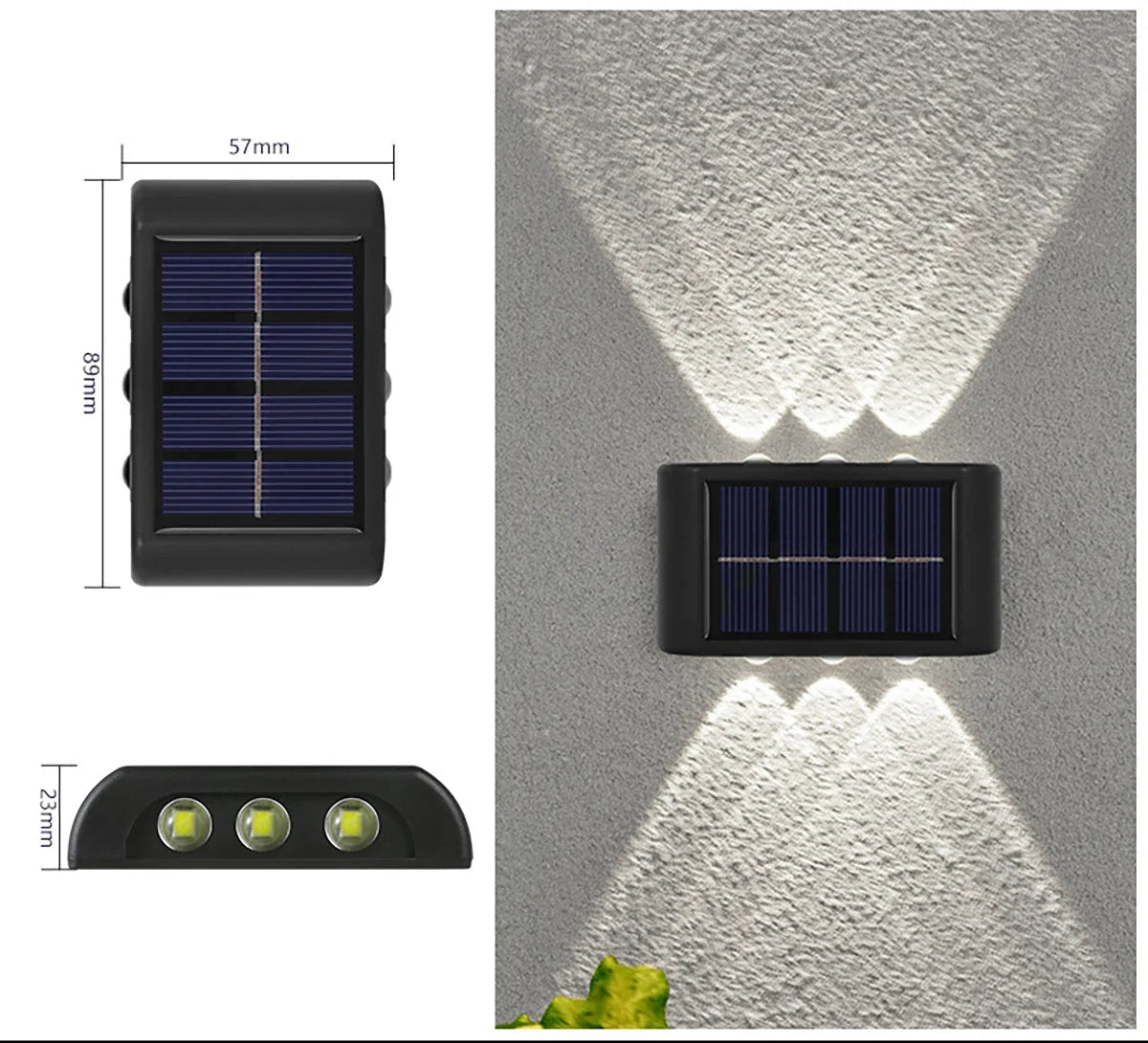 Waterproof Solar LED Wall Light – 4 to 16 LEDs – Outdoor Lighting