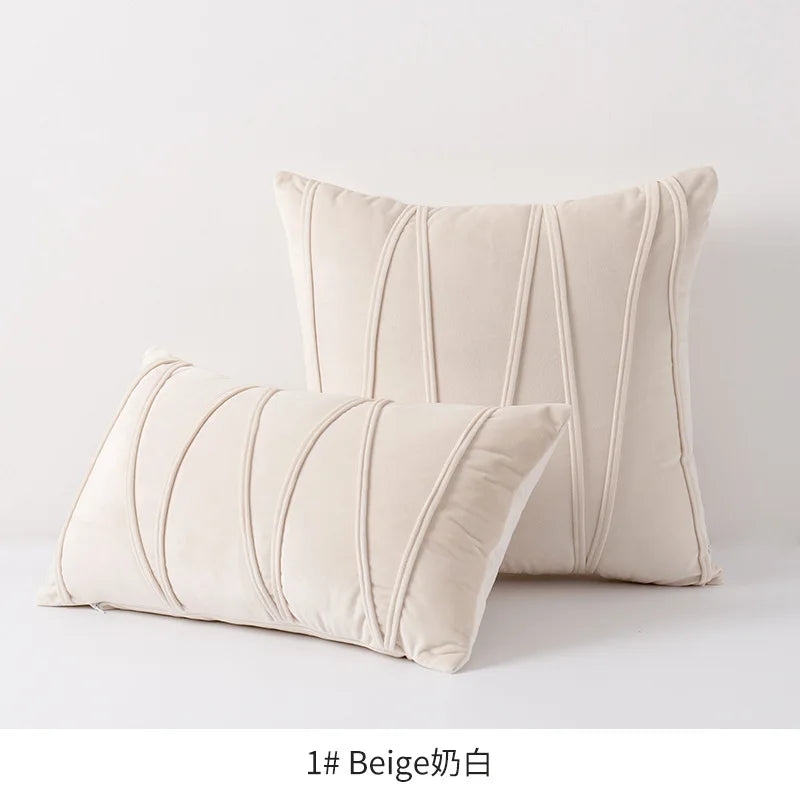 Housse de Coussin en Velours – Rayures Diagonales Chic | 3 Tailles & 13 Coloris