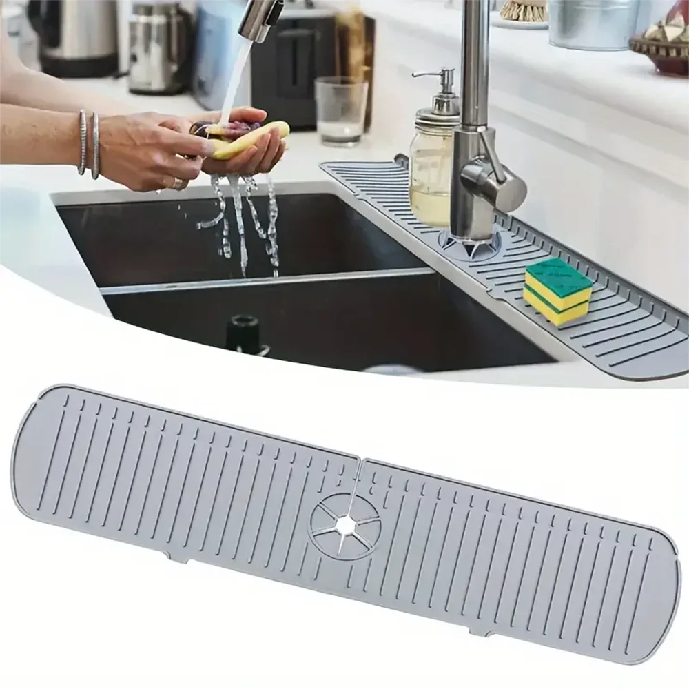 Tapis de Robinet en Silicone – Protection Plan de Travail Cuisine & Salle de Bain | 35-61cm