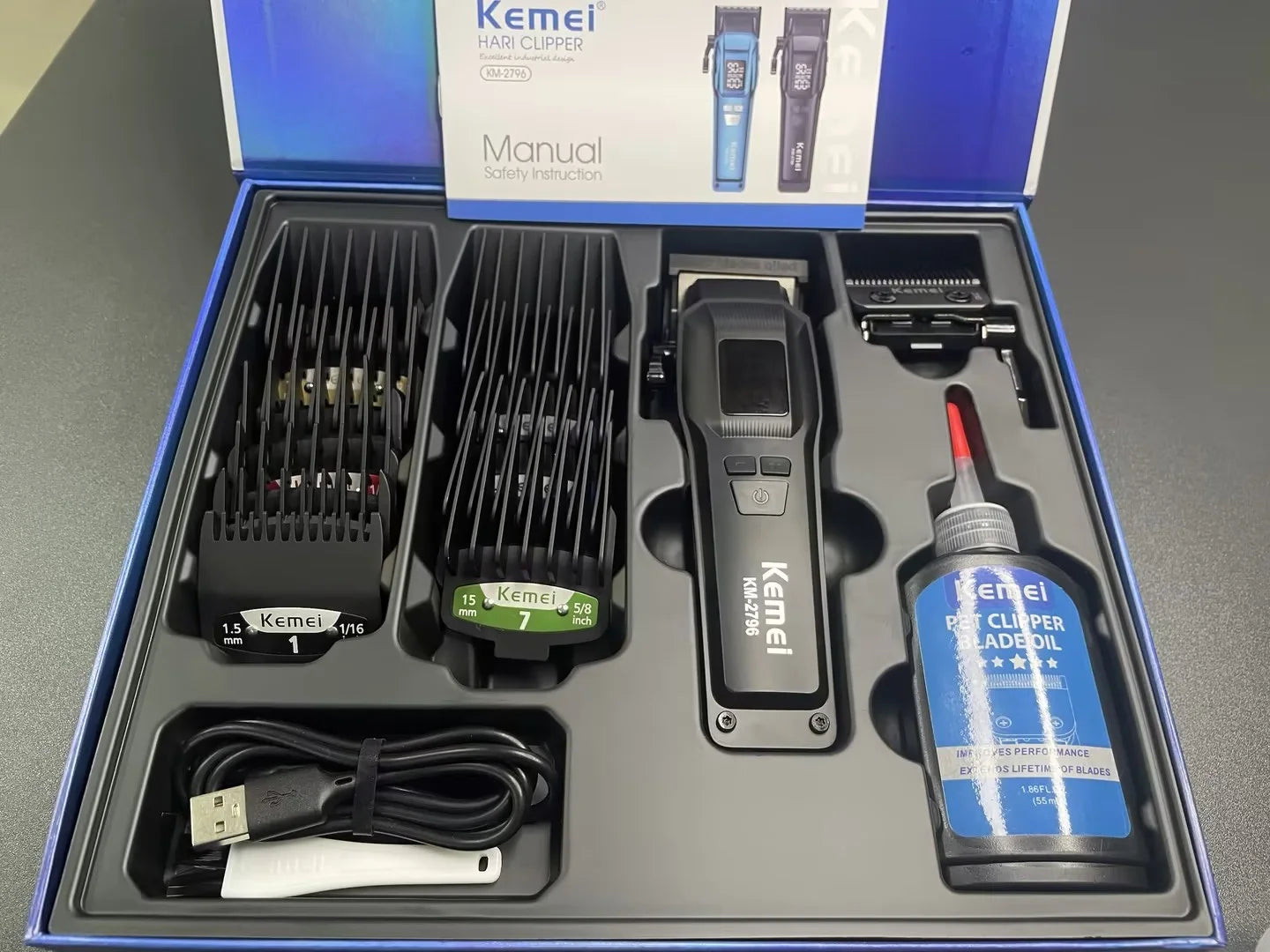 Tondeuse Professionnelle Kemei KM-2796 – Moteur Brushless, 4600mAh | 260 min