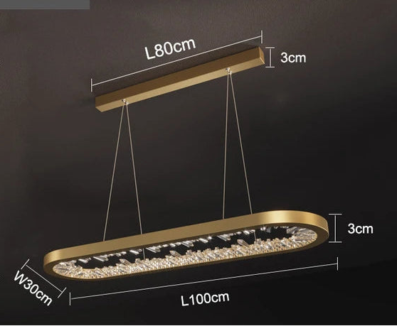 LED Crystal Ring Chandelier – K9 Crystal & Gold Circular Pendant Light | Modern Ring Chandelier