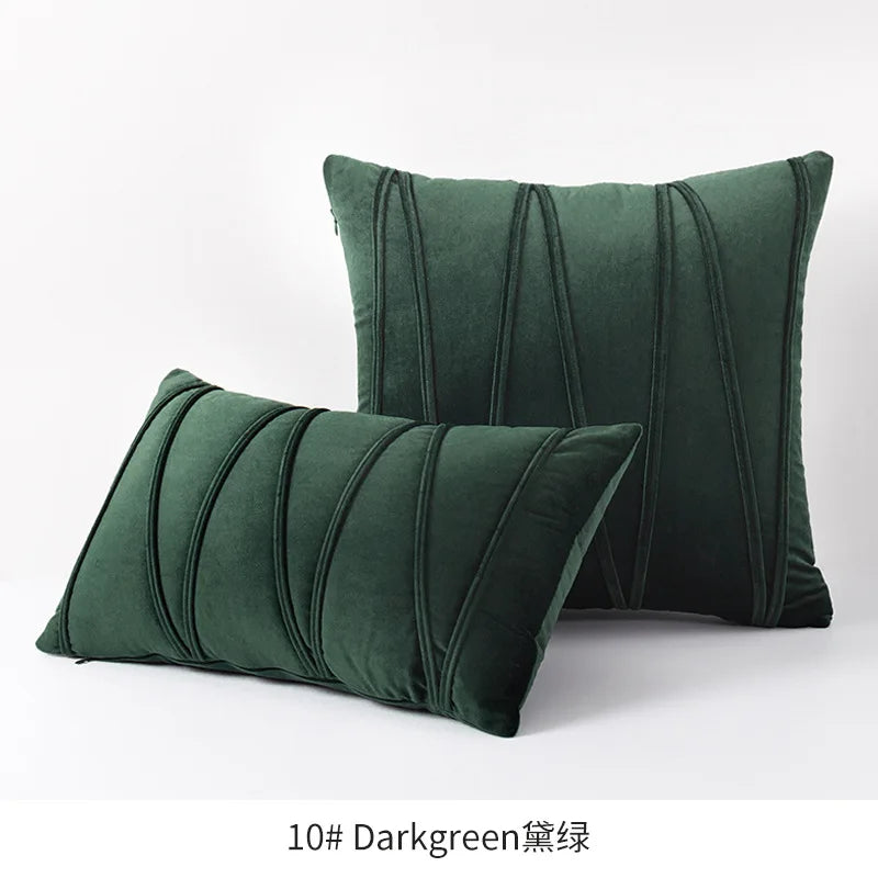 Housse de Coussin en Velours – Rayures Diagonales Chic | 3 Tailles & 13 Coloris