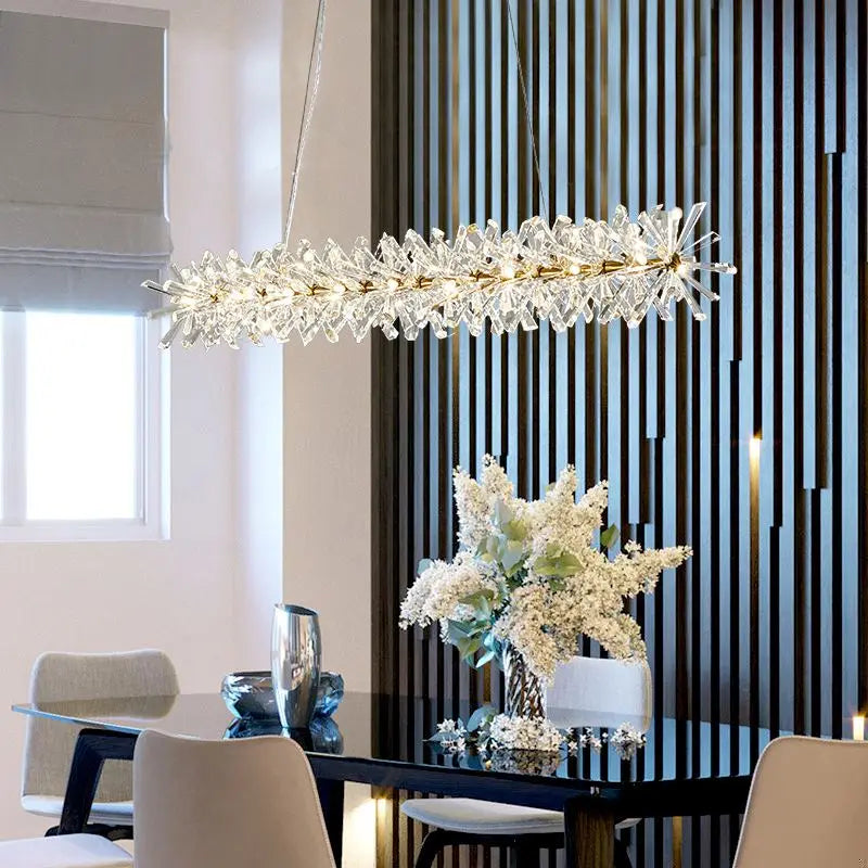 Lustre Fleur Cristal K9 LED – Suspension Luxe Nordique, Dia 40 à 100cm | Crystal Flower Chandelier