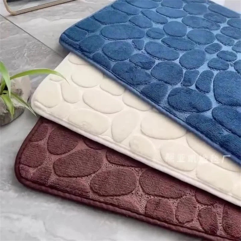 Tapis de Bain Antidérapant – Memory Foam – Effet Galets – 40×60 / 50×80 cm