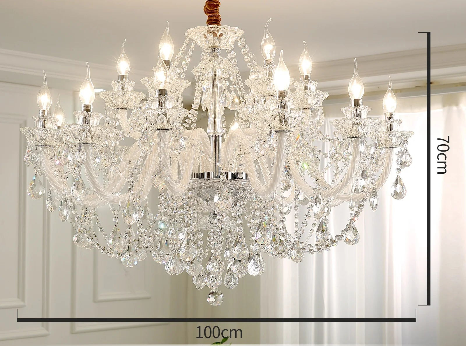 Lustre Cristal Français E14 – Suspension & Applique Murale, 6 à 18 Lumières | French Crystal Chandelier