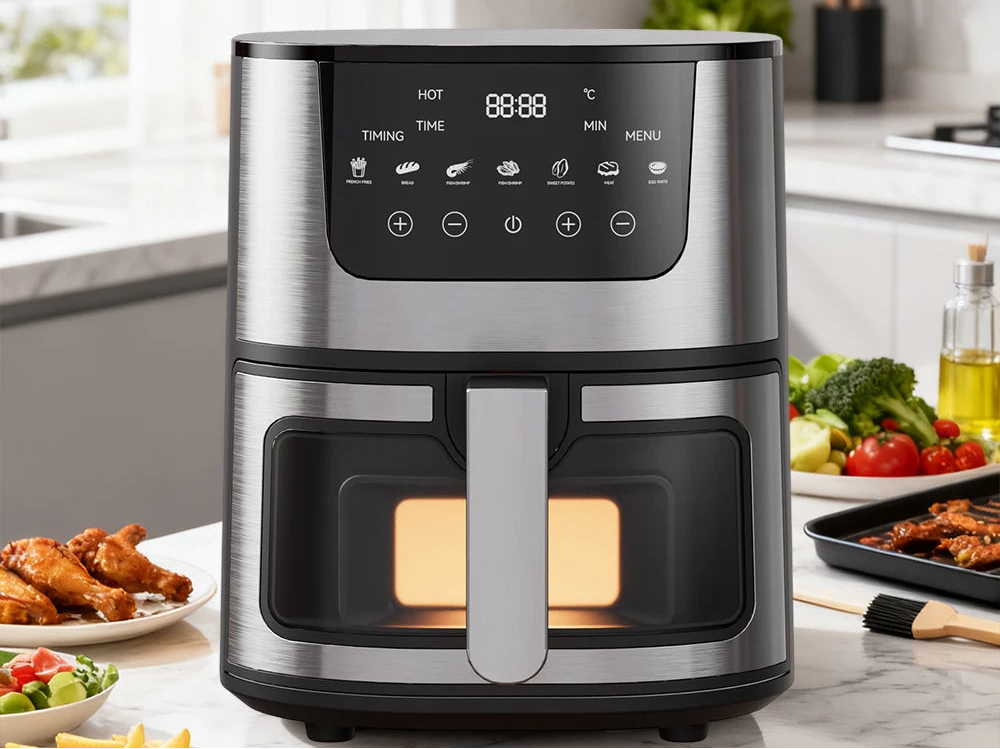 Friteuse à Air Visuelle 7L DIVEDEER – 1400W, Multifonction, Sans Huile