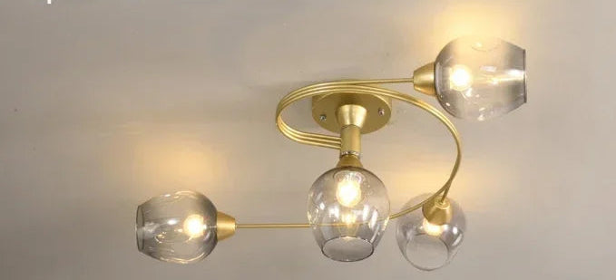 Plafonnier Design Magic Bean en Verre – Style Américain Moderne – 4 ou 6 Têtes