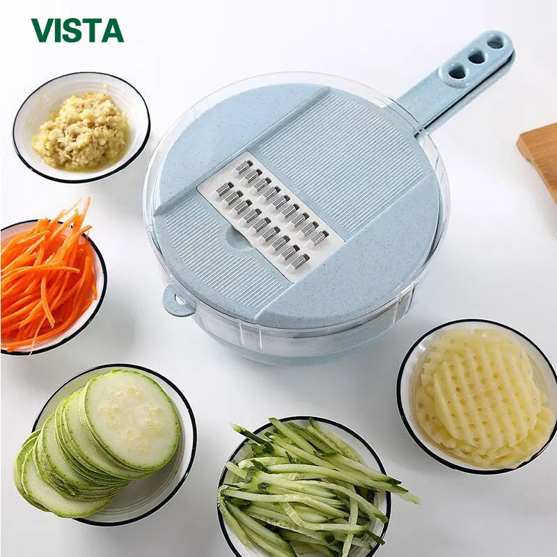 Coupe‑Légumes Multifonction 6‑en‑1 – Mandoline & Râpe Manuelle – Accessoire de Cuisine