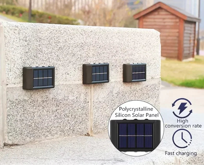 Waterproof Solar LED Wall Light – 4 to 16 LEDs – Outdoor Lighting