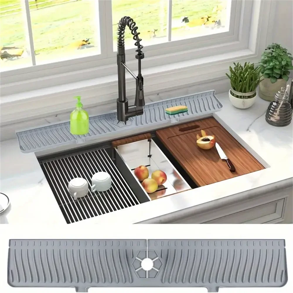 Tapis de Robinet en Silicone – Protection Plan de Travail Cuisine & Salle de Bain | 35-61cm