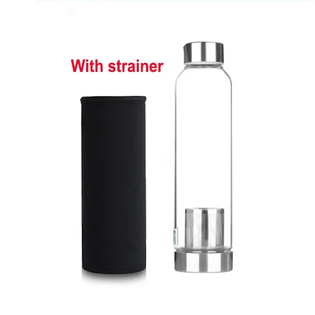 Bouteille en Verre Sport Upors – 360ml / 550ml, Portable, Anti‑Fuite, Style Transparent