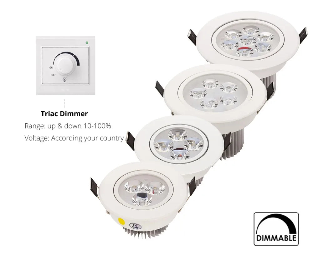Spot LED Encastré Dimmable – 9W / 12W / 15W – Lumière Chaude / Naturelle / Blanche