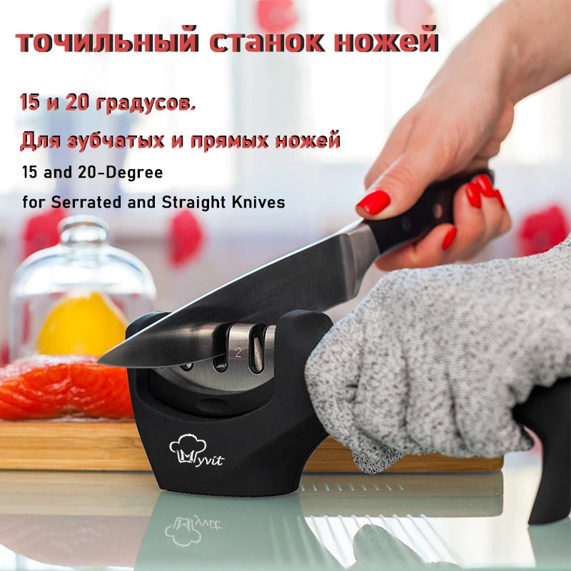 Aiguiseur de Couteaux Professionnel – 3 ou 4 Étapes, Diamond/Céramique/Tungstène