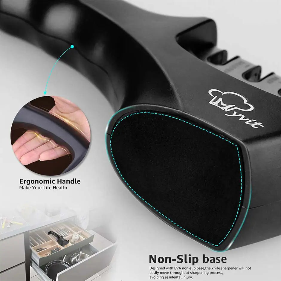 Aiguiseur de Couteaux Professionnel – 3 ou 4 Étapes, Diamond/Céramique/Tungstène