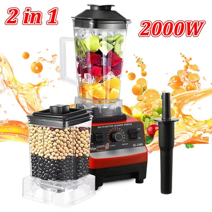 Blender Professionnel 2000W – Mixeur 2‑en‑1 Smoothies, Jus &amp; Préparations Bébé