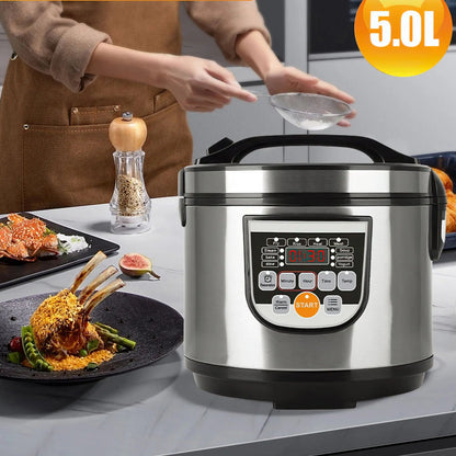 Cuiseur de Riz Portable 5L – Multi‑Cuiseur Électrique, Soupe, Porridge &amp; Vapeur